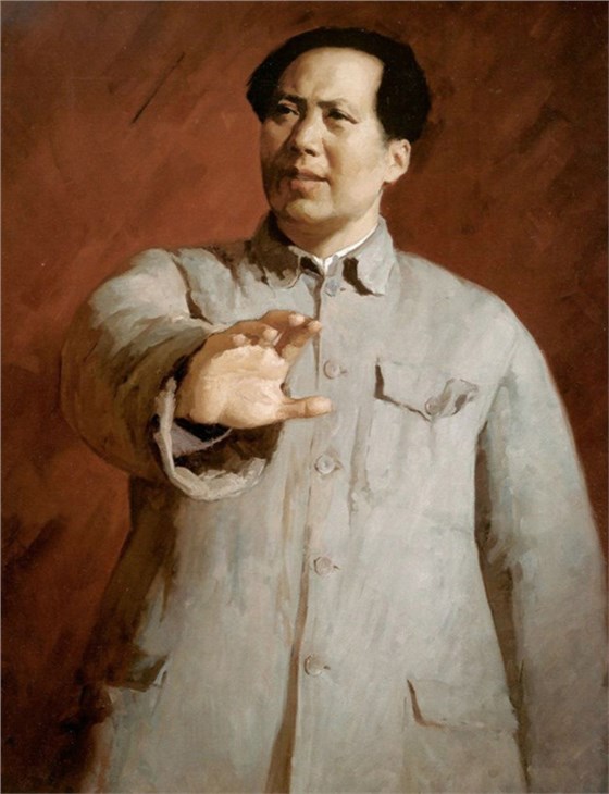 靳尚谊油画《毛主席在十二月会议上》