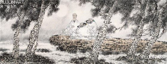 画家任惠中2003年作 松月清风图