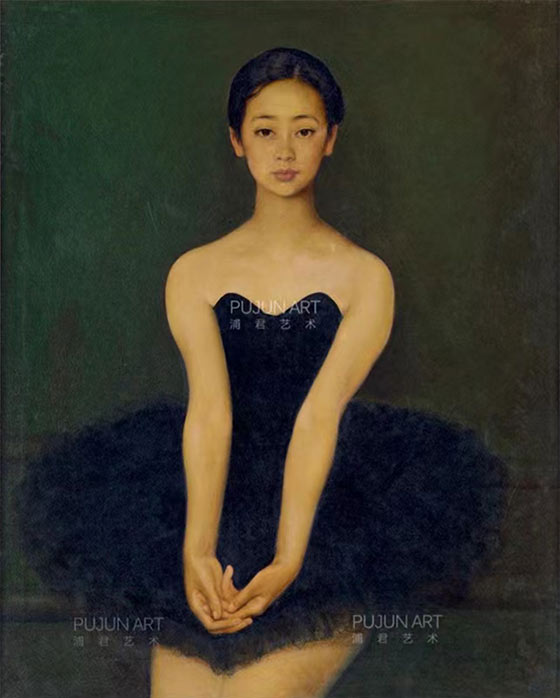 杨云飞画家作品 1988年作-静物前的姑娘
