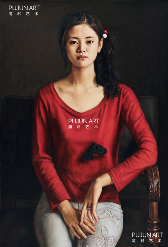 杨飞云先生油画作品 红衣少女