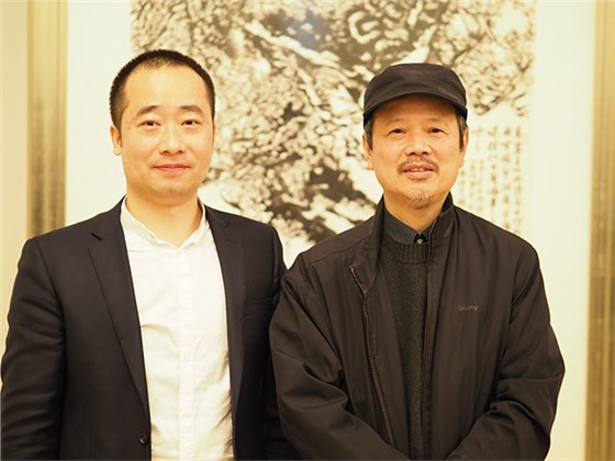 浦君艺术总经理胡桂忠与中国艺术研究院副院长田黎明合影