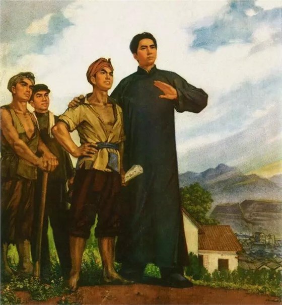 朱曜奎 《毛主席与安源工人》 布面油画 1969年.jpg