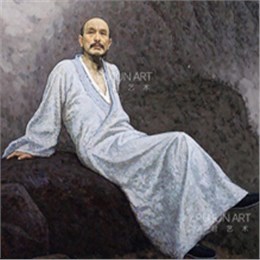 靳尚谊1999年作 髡残 布面 油画