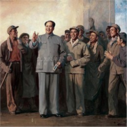 靳尚谊1969年作 毛主席视察上钢三厂 布面 油画