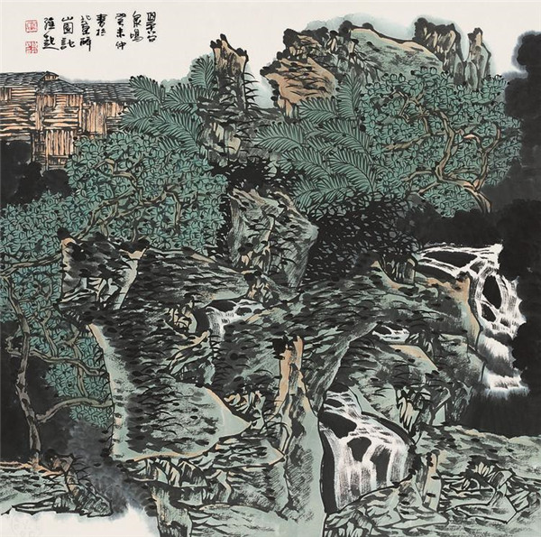 满维起山水画