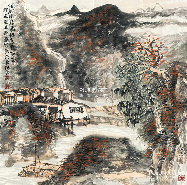 程振国山水画 2013年作 山居图