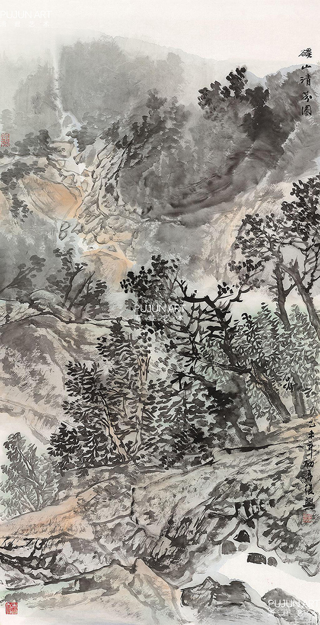 张复兴山水画《溪山清芬图》